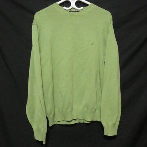 NAUTICA | medium | 100% Cotton | Green Knit Crewneck Sweater | EUC